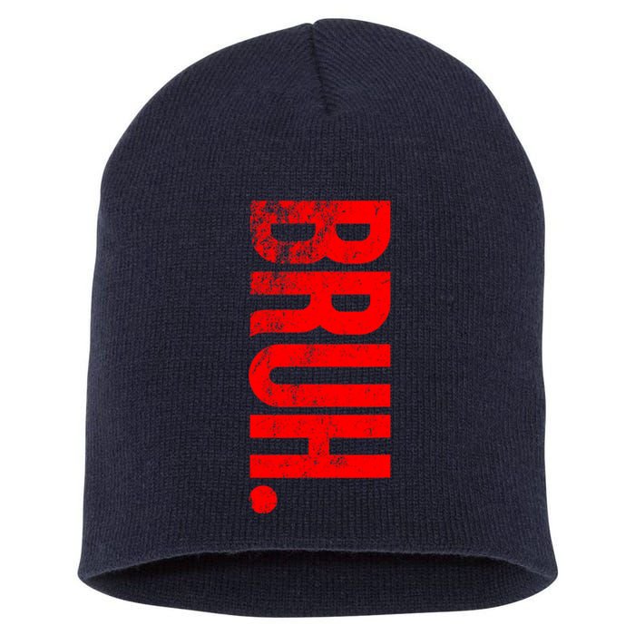 Bruh Meme Funny Saying Brother Greeting Teens Boys Short Acrylic Beanie