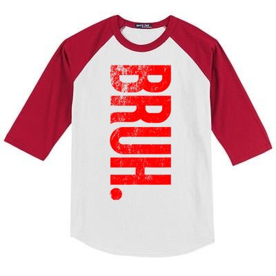 Bruh Meme Funny Saying Brother Greeting Teens Boys Kids Colorblock Raglan Jersey