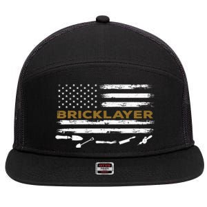 Brick Mason Funny Quote Bricklayer Masonry Construction US 7 Panel Mesh Trucker Snapback Hat