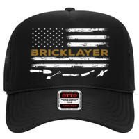 Brick Mason Funny Quote Bricklayer Masonry Construction US High Crown Mesh Back Trucker Hat