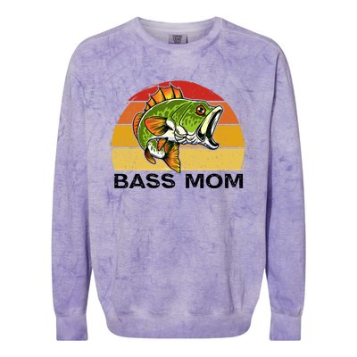 Bass Mom Fishing Fish Funny Gift For Mom Mothers Day Cool Gift Colorblast Crewneck Sweatshirt