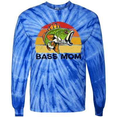 Bass Mom Fishing Fish Funny Gift For Mom Mothers Day Cool Gift Tie-Dye Long Sleeve Shirt