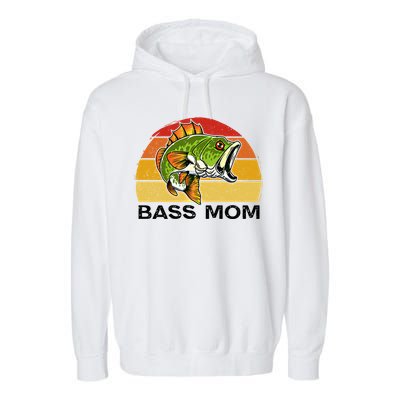 Bass Mom Fishing Fish Funny Gift For Mom Mothers Day Cool Gift Garment-Dyed Fleece Hoodie