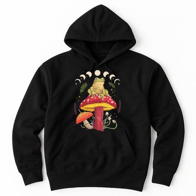 Boho Mushrooms & Frog Cottage Core Aesthetic Goblincore Hoodie