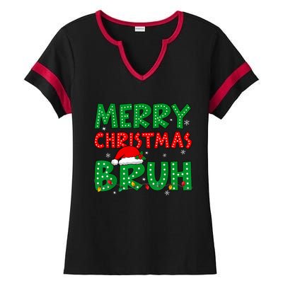 Bruh Meme Funny Saying Bro Greeting Teens Boy Christmas Ladies Halftime Notch Neck Tee