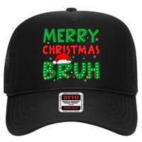 Bruh Meme Funny Saying Bro Greeting Teens Boy Christmas High Crown Mesh Back Trucker Hat