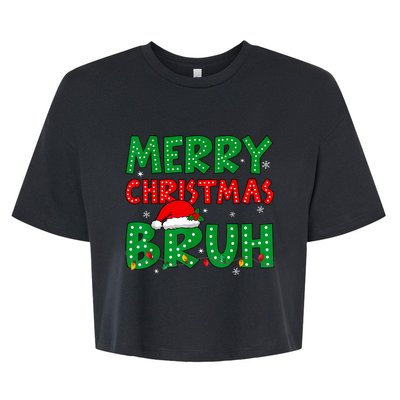 Bruh Meme Funny Saying Bro Greeting Teens Boy Christmas Bella+Canvas Jersey Crop Tee