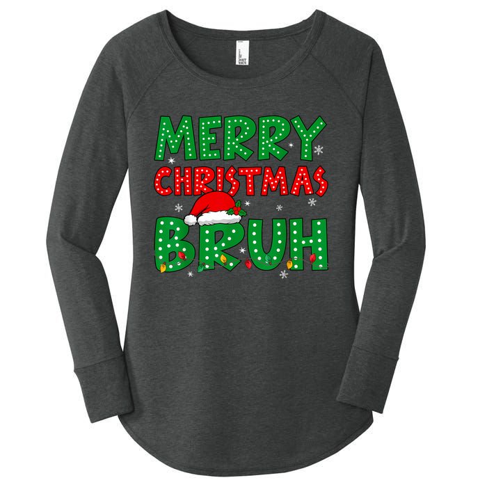 Bruh Meme Funny Saying Bro Greeting Teens Boy Christmas Women's Perfect Tri Tunic Long Sleeve Shirt