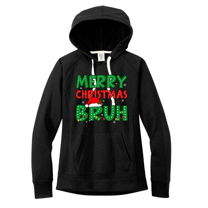 Bruh Meme Funny Saying Bro Greeting Teens Boy Christmas Women's Fleece Hoodie