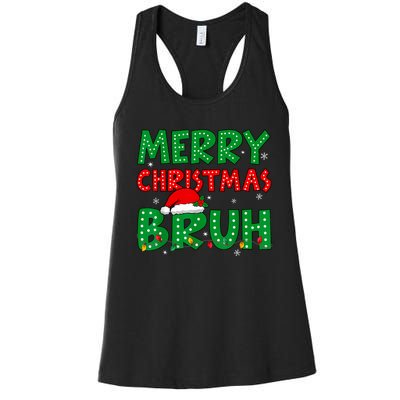 Bruh Meme Funny Saying Bro Greeting Teens Boy Christmas Women's Racerback Tank