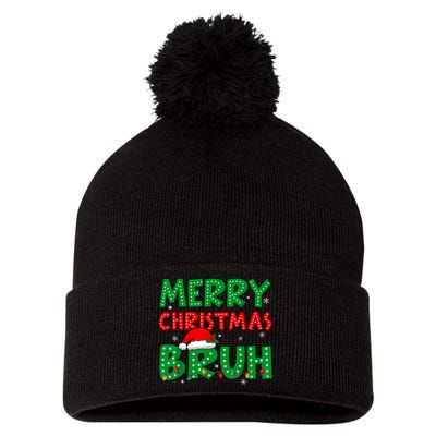 Bruh Meme Funny Saying Bro Greeting Teens Boy Christmas Pom Pom 12in Knit Beanie