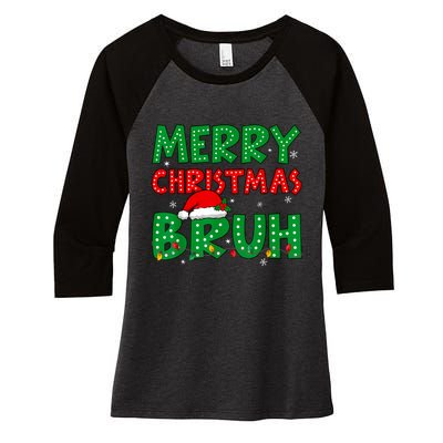 Bruh Meme Funny Saying Bro Greeting Teens Boy Christmas Women's Tri-Blend 3/4-Sleeve Raglan Shirt