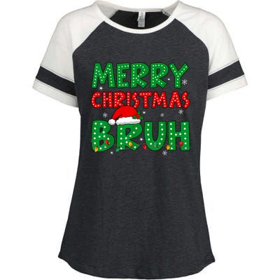 Bruh Meme Funny Saying Bro Greeting Teens Boy Christmas Enza Ladies Jersey Colorblock Tee