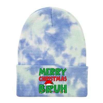 Bruh Meme Funny Saying Bro Greeting Teens Boy Christmas Tie Dye 12in Knit Beanie