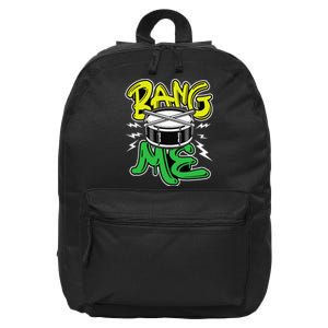 Bang Me Funny Percussionist Drums Musician Snare Drummer 16 in Basic Backpack