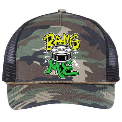 Bang Me Funny Percussionist Drums Musician Snare Drummer Retro Rope Trucker Hat Cap