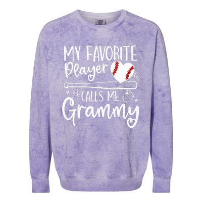 Baseball My Favorite Player Calls Me Grammy Heart Mother Colorblast Crewneck Sweatshirt