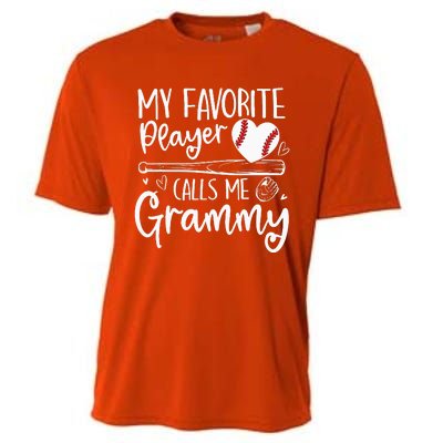 Baseball My Favorite Player Calls Me Grammy Heart Mother Cooling Performance Crew T-Shirt