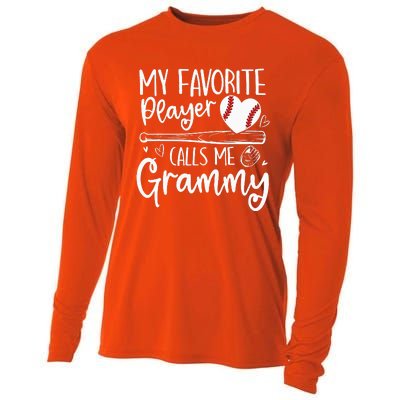 Baseball My Favorite Player Calls Me Grammy Heart Mother Cooling Performance Long Sleeve Crew