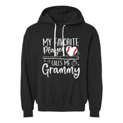 Baseball My Favorite Player Calls Me Grammy Heart Mother Garment-Dyed Fleece Hoodie