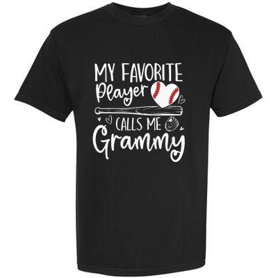 Baseball My Favorite Player Calls Me Grammy Heart Mother Garment-Dyed Heavyweight T-Shirt