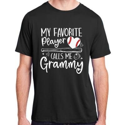 Baseball My Favorite Player Calls Me Grammy Heart Mother Adult ChromaSoft Performance T-Shirt