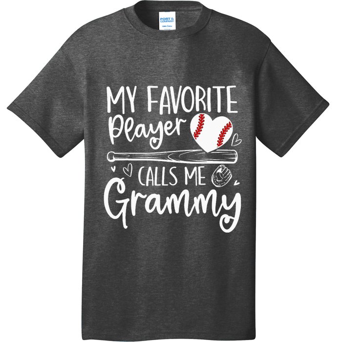 Baseball My Favorite Player Calls Me Grammy Heart Mother T-Shirt