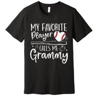 Baseball My Favorite Player Calls Me Grammy Heart Mother Premium T-Shirt