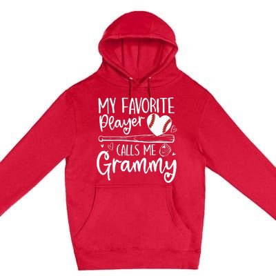 Baseball My Favorite Player Calls Me Grammy Heart Mother Premium Pullover Hoodie