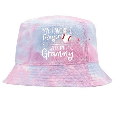 Baseball My Favorite Player Calls Me Grammy Heart Mother Tie-Dyed Bucket Hat