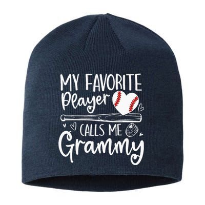 Baseball My Favorite Player Calls Me Grammy Heart Mother Sustainable Beanie