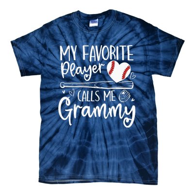 Baseball My Favorite Player Calls Me Grammy Heart Mother Tie-Dye T-Shirt