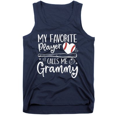 Baseball My Favorite Player Calls Me Grammy Heart Mother Tank Top