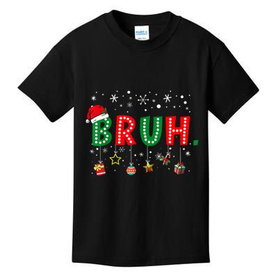 Bruh Meme Funny Christmas Saying Bro Greeting Teens Boy Kids T-Shirt