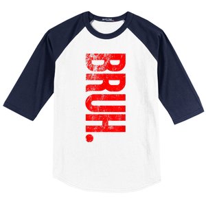 Bruh Meme Funny Saying Brother Greeting Teens Gift Baseball Sleeve Shirt