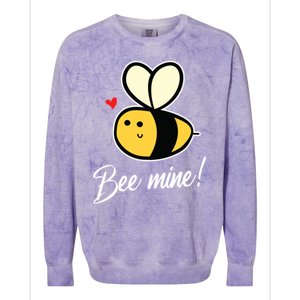 Bee Mine For Couples Heart Lovee Valentines Day Gift Colorblast Crewneck Sweatshirt