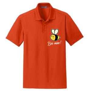 Bee Mine For Couples Heart Lovee Valentines Day Gift Dry Zone Grid Polo