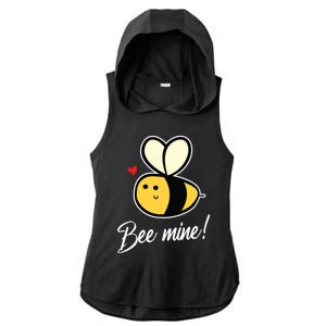 Bee Mine For Couples Heart Lovee Valentines Day Gift Ladies PosiCharge Tri-Blend Wicking Draft Hoodie Tank