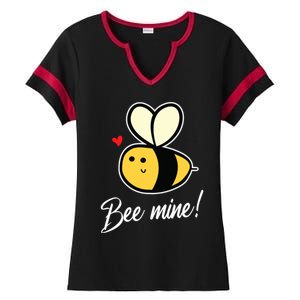 Bee Mine For Couples Heart Lovee Valentines Day Gift Ladies Halftime Notch Neck Tee