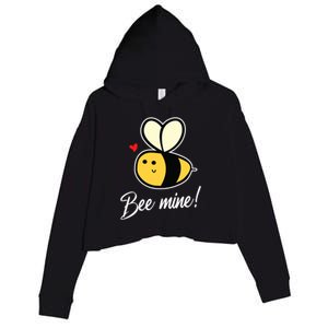 Bee Mine For Couples Heart Lovee Valentines Day Gift Crop Fleece Hoodie