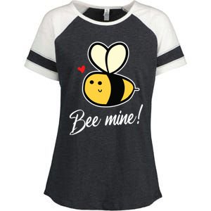 Bee Mine For Couples Heart Lovee Valentines Day Gift Enza Ladies Jersey Colorblock Tee