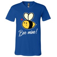 Bee Mine For Couples Heart Lovee Valentines Day Gift V-Neck T-Shirt