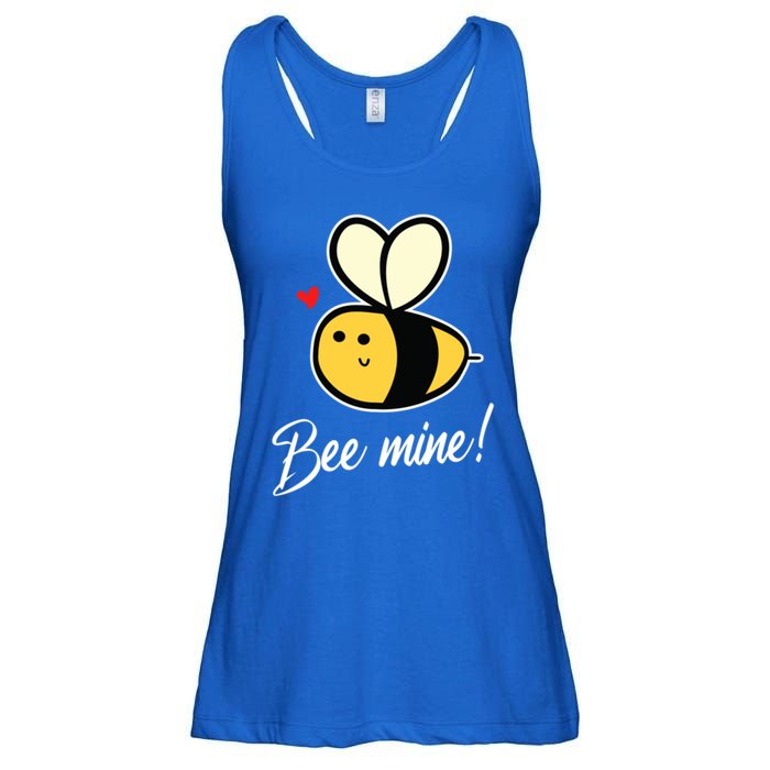 Bee Mine For Couples Heart Lovee Valentines Day Gift Ladies Essential Flowy Tank