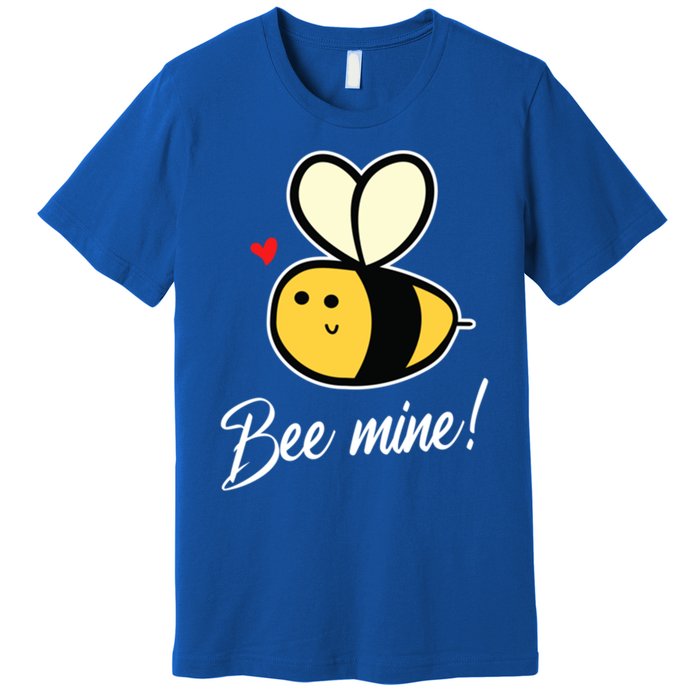 Bee Mine For Couples Heart Lovee Valentines Day Gift Premium T-Shirt