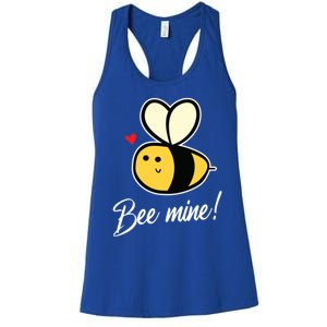 Bee Mine For Couples Heart Lovee Valentines Day Gift Women's Racerback Tank