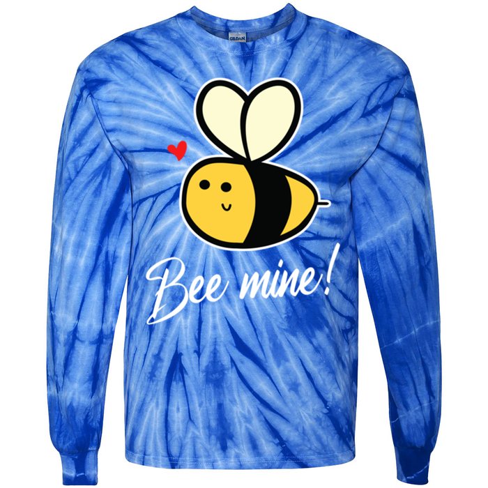 Bee Mine For Couples Heart Lovee Valentines Day Gift Tie-Dye Long Sleeve Shirt