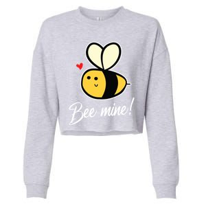 Bee Mine For Couples Heart Lovee Valentines Day Gift Cropped Pullover Crew