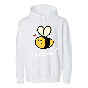 Bee Mine For Couples Heart Lovee Valentines Day Gift Garment-Dyed Fleece Hoodie