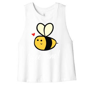 Bee Mine For Couples Heart Lovee Valentines Day Gift Women's Racerback Cropped Tank