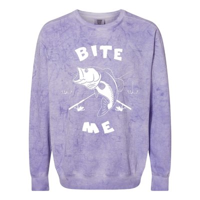 Bite Me Fishing Hook Fisherman Fishing Lovers Fans Legends Colorblast Crewneck Sweatshirt